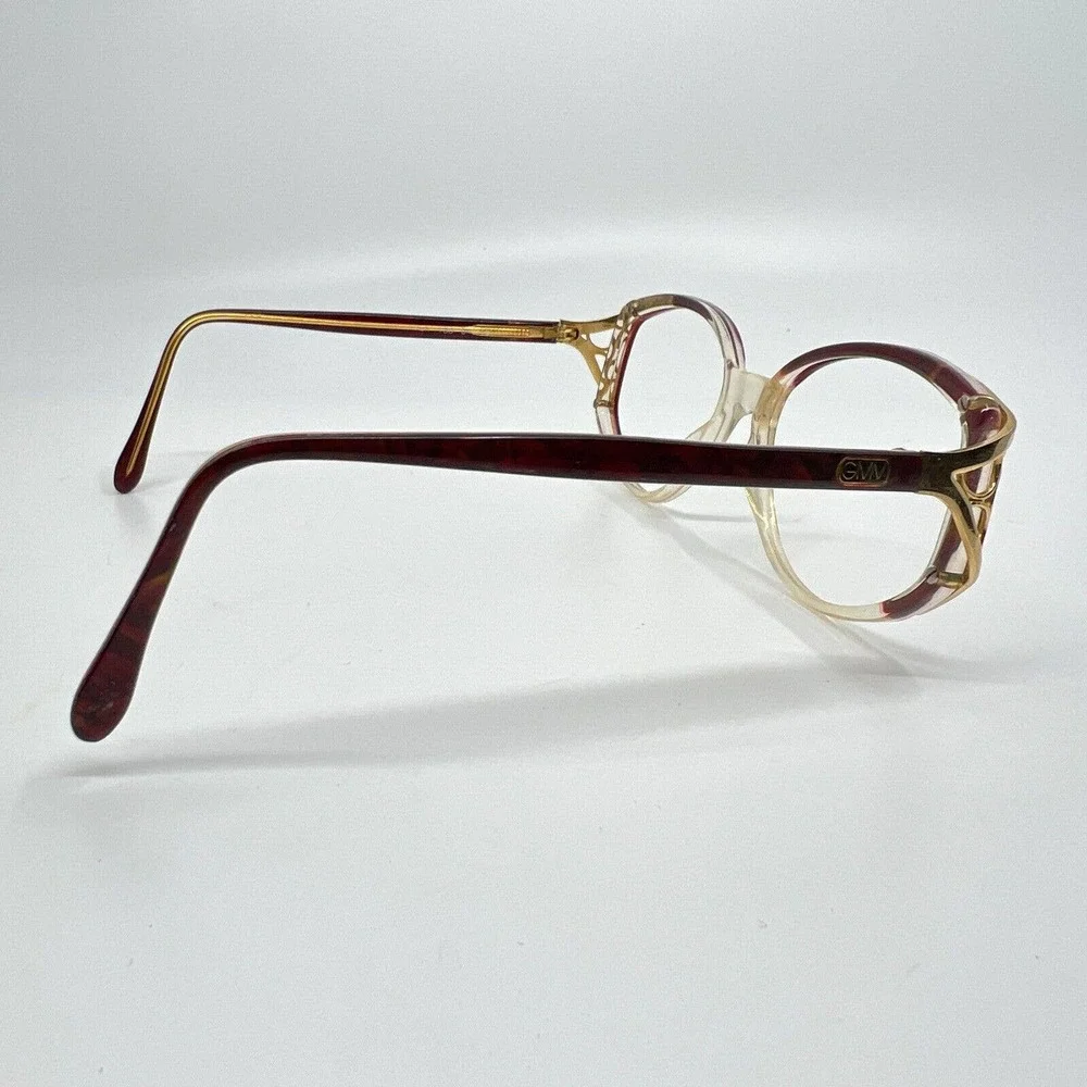 GMV Eyeglasses Frames Vintage‎ 80's Round Clear Red 54-16-130 H8777